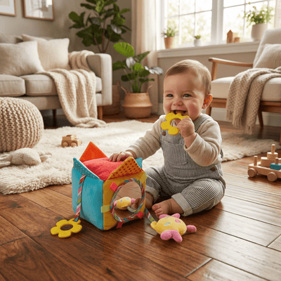 Cube Sensoriel SOLAZ – Jouet d’Éveil Tout‑Doux - Solaz